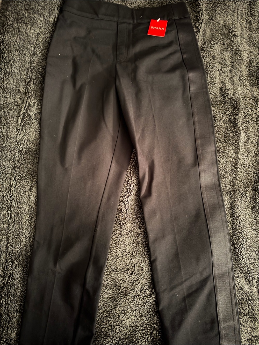 SPANX Black Straight-Leg Women's Pants with Side Panel